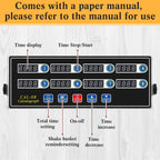 1 Pack 8-Channel Digital Kitchen Timer, Commercial Cooking Timer with Loud Alarm, Large LCD Display, for Restaurants, Baking, Labs, Multiple Independent Countdown Timers