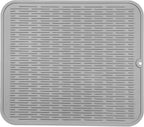 Silicone Dish Drying Mat for Multiple Usage,Easy clean,Eco-friendly,Heat-resistant Silicone Mat for Kitchen Counter or Sink,Refrigerator or Drawer Liner Grey 2XL 24 inches x 18 inches