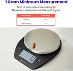 Etekcity 0.1g Food Scale, Bowl, Digital Grams and Ounces for Weight Loss, Dieting, Baking, Cooking, and Meal Prep, 11lb/5kg, Stainless Steel Black
