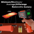 -58℉~3272℉ Infrared Thermometer IR Gun, High-Temp Digital Temperature Gun, 50:1 Non-Contact Pyrometer for Kiln, Forge, Furnace, Engine, HVAC & Industrial Applications