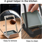 Spoon Rest and Lid Holder for Stove Top – Heat-Resistant Steel Organizer for Utensils, Lids, and Tongs – Drip Tray for Kitchen Counter