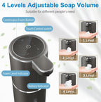 Automatic Foaming Soap Dispenser,4-Level Adjustable Foam, Wall Mount, USB Rechargeable,12.8oz/ 380ml,Touchless Hand & Dish Soap Dispenser for Bathroom, Kitchen,Hotel, Restaurant