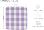 Waffle Weave Plaid Dish Cloths, 100% Cotton - 12 x 12 Inches, Ultra Soft Absorbent Quick Drying Dish Towels Buffalo Check Dish Rags for Kitchen, 8 Pack - Spring Summer - Lavender & White