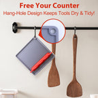 Silicone Spoon Rest for Stove Top, Non-Slip and Heat-Resistant, BPA-Free Kitchen Spoon Rest for Spoons and Ladles, Gray + Red