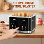 Secura 4-Slice Touchscreen Toaster – Digital Countdown, Dual Control Panels for Personalized Toasting
