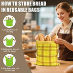 Mosucoirl Beeswax Bread Bags 2 Pack, Reusable Bread Storage Boxes for Homemade Sourdough, Cotton Food Bags Loaf Containers to Keep Fresh Large (Yellow)