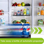 Soda Can Dispenser, Self-Pushing Drink Organizer, Width Adjustable Fridge Organization, Beer Pop Can Water Bottle Dispenser (15.1"D) White (5 Row, Black)