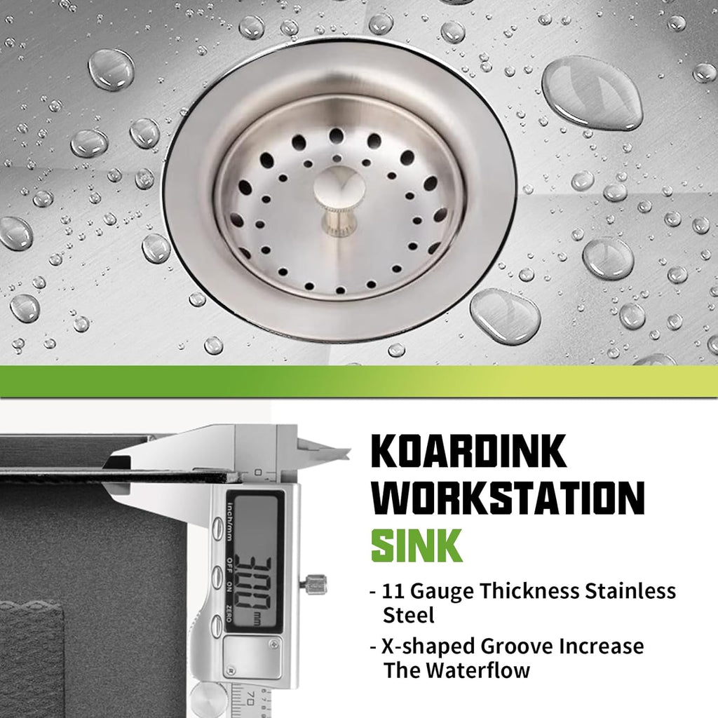 Kitchen Sink, 33x22 Inch Stainless Steel Drop In Modern Single Bowl Topmount Kitchen Sink Combo-Silicon Mat,Drain Strainer Set Offering Large Basin And Compatibility With Various Kitchen&Bar Style