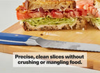 Misen Serrated Bread Knife – High-Carbon Japanese AUS8 Steel – Effortless Slicing of Bread, Pastries, and Fruits – Razor-Sharp Edge and Durable Blade with Ergonomic Handle - 8", Blue