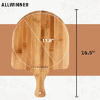 Pizza Peel 12 Inch, 2 Pack Bamboo Pizza Paddle, Wooden Pizza Peels for Making Pizza, Pizza Bread Pie Cutting Board for Kitchen