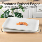 DELLING Large Serving Platter, 18" x 12.3" Serving Tray-Set of 2, White Platters for Serving Food, Serving Trays for Party, Fruit, Appetizer, Serving Trays for Entertaining at Parties and Weddings