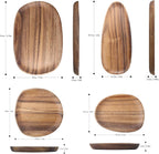 AOOSY Wood Serving Tray, Wooden Serving Platters Set for Serving Food, Fruit, Vegetable, Meat Breakfast Lunch Dinner in Bed Decorative Bread Plates Party Wood Serving Board, Set of 4