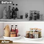 LAMU 1 Pack Lazy Susan Organizer, 10'' Lazy Susan Turntable for Cabinet, Table Top, Pantry, Refrigerator, Kitchen, Rustic Brown