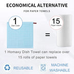 Homaxy 100% Cotton Terry Kitchen Dish Cloths, Ultra Soft and Absorbent Dish Towels for Kitchen, Suitable for Drying and Washing Dishes, 12 Pack, 12 x 12 Inches,Sky Blue