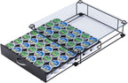 Rice rat Coffee Pod Holder for Keurig Pods Glass Top Drawer,K cup Holder Capsule Display Storage compatibility 42 k-cup(Black)
