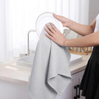 Homaxy 100% Cotton Waffle Weave Kitchen Dish Towels, Ultra Soft Absorbent Quick Drying Cleaning Towel, 13 x 28 Inches, 12-Pack, Light Gray