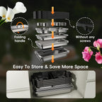 sifer 9Qt 4Pack [Multi-Size] Chafing Dish for Buffet | 80% Faster Screwless Assembly & Stackable Design for Wedding/Home/Christmas Buffets, Black