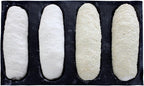 Bluedrop Silicone Bread Forms For Hot Dog Baking Molds Sandwich Making Sheet 4 Cavities 9 inches Loaf Eclair Mats