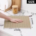Homaxy 100% Cotton Terry Kitchen Dish Cloths, Ultra Soft and Absorbent Dish Towels for Kitchen, Perfect for Drying and Washing Dishes, 12 Pack, 12 x 12 Inches, Tan