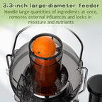 Juicer Maker,Vospeed Juicer Machines,750W juicer machines vegetable and fruit,With 3.5-Inch Wide-Mouth Feed Chute,Juice Extraction at Constant Temperature,With 1.2L Cup, BPA-Free,Easy to Clean (Black)
