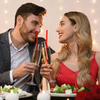 JANYUN 30 Pcs Red Heart Shaped Straws, Reusable Valentines Plastic Drinking Straw for Valentines Day Party Favors Birthday Bridal Shower Wedding Supplies