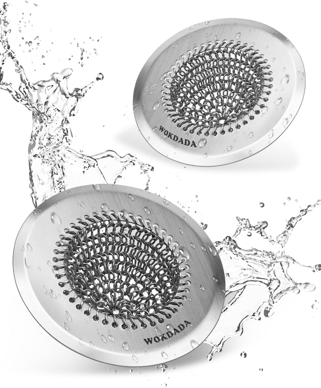 Sink Drain Strainer, Reversible Easy Clean Mesh Sink Strainer with 304 Stainless Steel, Wokdada Revolutionary Anti-Rust Large Kitchen Sink Strainer Food Catcher for Garbage Disposal Without Clogging