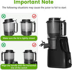 Cold Press Juicer, 6.5" Wide Feed Chute Juice Extractor Machine with Handle, High Juice Yield, 350W Professional Slow Masticating Juicer for Whole Vegetables & Fruits, Easy to Clean for Batch Juicing