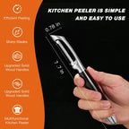 KULUNER 304 Stainless Steel Multi-Function Kitchen Peeler - With Solid Wood Handle, Sharp Durable Blade, Effortlessly Peels Vegetables and Fruits, Essential Kitchen Tool（ Type I）