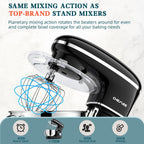 CHeflee Stand Mixer,660W 6+P With 6.5QT Stainless Steel Bowl,Dough Hook, Wire Whip & Beater,for Most Home Cooks,Black