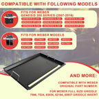 DcYourHome 7524 Griddle Insert for Weber Gas Grill Genesis 300 Griddle Genesis E310 S310 S320 E320 S330 EP320 EP310 EP330 Parts, Carbon Steel Full-Size Flat Top Griddle Plate with Handles, Heavy Steel