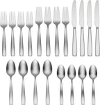 Oneida Everdine 20 Piece Everyday Flatware Set, Service for 4 , 18/0 Stainless Steel, Silverware Set, Dishwasher Safe