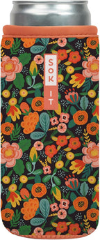 Sok It CanSok Sleeve for Beer & Soda Insulated Neoprene Cover (Floral Affair, 12oz Slim Can Sleeve)