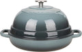 Enameled Cast Iron Dutch Oven Pot with Lid, Round Bread Oven for Homemade Sourdough Bread Baking, 6 Quart, Slateblue