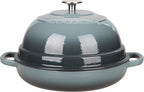 Enameled Cast Iron Dutch Oven Pot with Lid, Round Bread Oven for Homemade Sourdough Bread Baking, 6 Quart, Slateblue