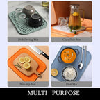 Dish Mat Silicone Dish Drying Mats Works For Drying Stemware Cocktail Glasses Silverware Pots Pans Knives and Dish Rack for Kitchen Counter Sink Bar Pads Easy to Clean (11.5" x 9.1")
