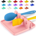 Zulay Kitchen Silicone Utensil Rest with Drip Pad for Multiple Utensils - BPA-Free, Heat-Resistant Spoon Rest & Spoon Holder for Stove Top - Kitchen Utensil Holder for Ladles & Tongs - Pink