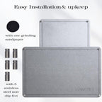 Stone Dish Drying Mat 24"×16" Large Diatomaceous Earth Dishes Quick Dry Pad for Kitchen Counter with Heighten Stainless Steel Feet, Fits Various Countertops & Drain Bowl Racks, Dark Gray