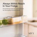 KIVY Glass butter dish with airtight lid that keeps butter soft - For countertop and refrigerator door shelf - Butter tray fridge - Butter holder for counter - Covered butter dishes with lid