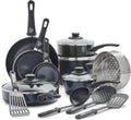 GreenLife 16 Piece Nonstick Cookware Set, Soft Grip Non-Toxic PFAS-Free Ceramic Pots & Pans, Dishwasher & Oven Safe, Frying, Sauce, Saute, Utensils, Glass Lids, Stay-Cool Handles, Wobble Free, Black