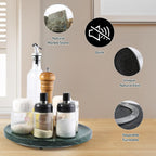 Marble Lazy Susan, 12in Lazy Susan Turntable Organizer for Cabinet Pantry Kitchen Countertop Fridge Bathroom Makeup Vanity Countertop, Detachable Lazy Susan for Table Top, Italian Green