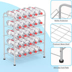 5 Tier Water Bottle Organizer Small Water Bottle Holder Stand Freestanding Metal Bottled Water Rack Dispenser for Kitchen, Pantry Organization and Storage, Silver