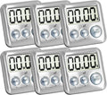 Elegant Digital Kitchen Timer Stainless Steel - Silver - Strong Magnetic Back - Kickstand - Loud Alarm - Large Display - Auto Memory - Auto Shut-Off - Model eT-26 (Silver 6-Pack) by eTradewinds