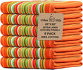 Urban Villa Kitchen Towels Waffle Stripes Dish Towels for Kitchen Orange Waffle Set of 6 Kitchen Towels Highly Absorbent 100% Cotton Over Sized 20X30 in with Mitered Corners Kitchen Hand Tea Towels