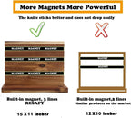 Resafy Large Magnetic Knife Holder,Acacia Wooden Magnetic Knife Block 16 X 12 Inches,Rack Magnetic Universal Stands with Strong Enhanced Magnets Strip Kitchen Storage Cutlery Organizer Without Knifves