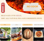 4 PCS Rectangle Pizza Stone Set, 15" Large Pizza Stone for Oven and Grill with Pizza Peel(OAK), Pizza Cutter & 10pcs Cooking Paper for Free, Baking Stone for Pizza, Bread,BBQ