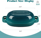Enameled Cast Iron Dutch Oven Pot with Lid, Oval Dutch Oven for Bread Baking, Bread Oven for Homemade Sourdough Bread Baking, 5qt, Darkcyan