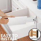 SpaceAid Bamboo Dresser Drawer Dividers 6 Pack, 4.65“ High Adjustable 12.5“-17” Drawer Organizers, Expandable Organization for Clothing, Clothes, Dressers, White