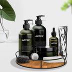 Lazy Susan Turntable Organizer for Cabinet Pantry Kitchen Countertop Refrigerator Cupboard, Pine Wood, 9", Carbonized Black