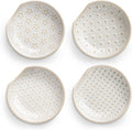 MALACASA 4 Pack Ceramic Spoon Rests for Stove Top, 4.8 inch Cooking Spoon Holder for kitchen counter, Heat-Resistant Utensil Rest, Ladle Holder Dishwasher Safe - 05, Series LYDIA