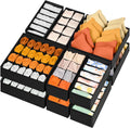 12 Pack Drawer Organizers, 116 Compartments Fabric Foldable Dresser Drawer Organizers for Clothing, Closet Organizers and Storage Bins for Clothes, Christmas Ornament Storage Boxes with Dividers